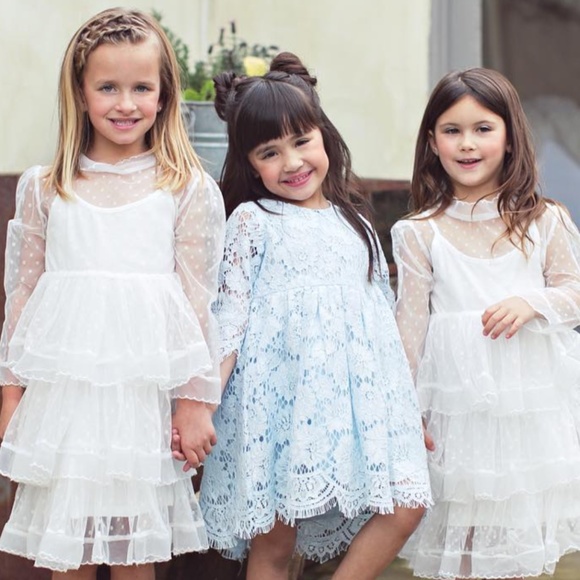 Modernechild "Tinsley" Baby Blue Lace Dress Girls 2T - Picture 5 of 14